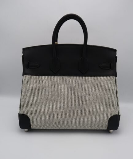 Birkin 25 Black Toile Swift Phw K