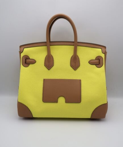 Birkin 25 Cargo Citron-Chai Toile-Swift Phw U