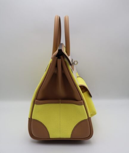 Birkin 25 Cargo Citron-Chai Toile-Swift Phw U